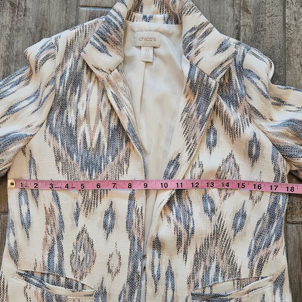 Chicos Jacket Womens Size 0 US S 4 Spring Ikat Sher Blazer Woven Lined Career - Picture 5 of 15